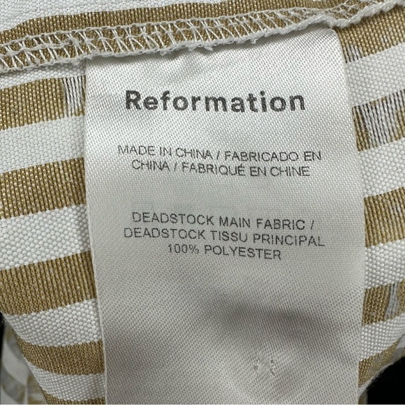 Reformation Womens Striped Button Down Deadstock XS Shirt Distressed - Picture 10 of 12